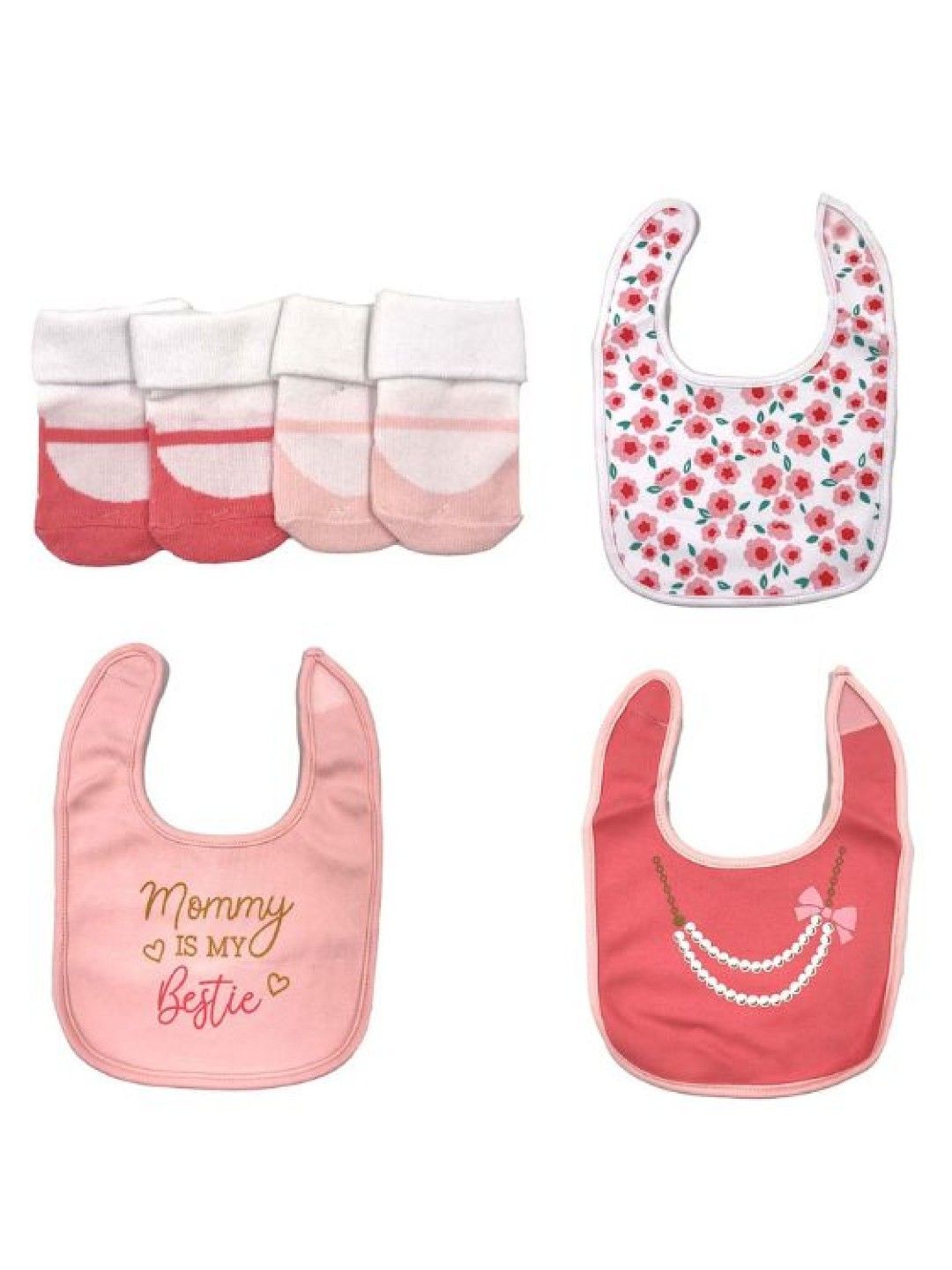 Enfant Socks and Bib Set (Dark Pink- Image 1)