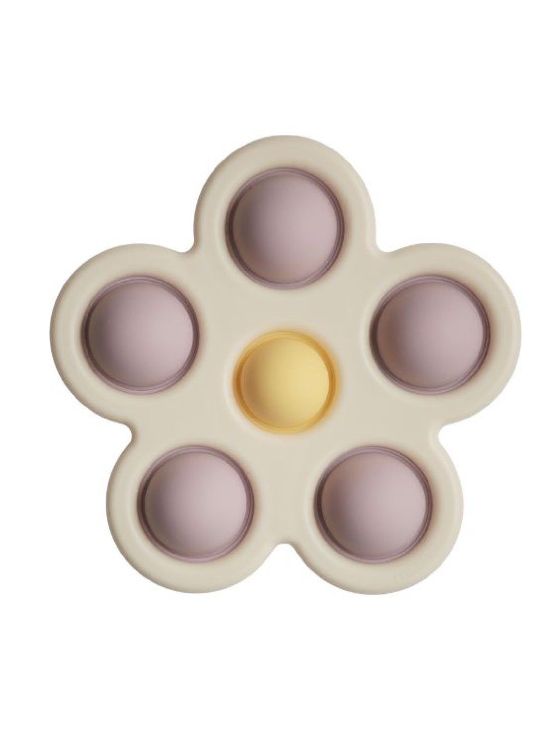 Mushie Flower Press Toy (Soft Lilac/Daffodil/Ivory- Image 1)