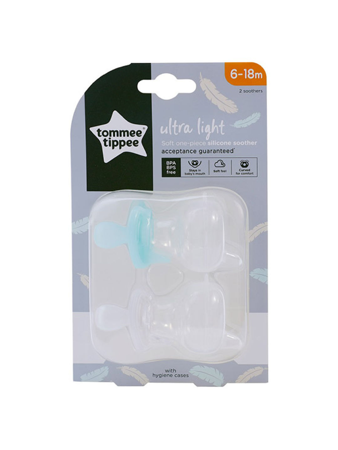 Tommee Tippee Soft-one Piece Silicone Soother 6-18m (Pack of 2)