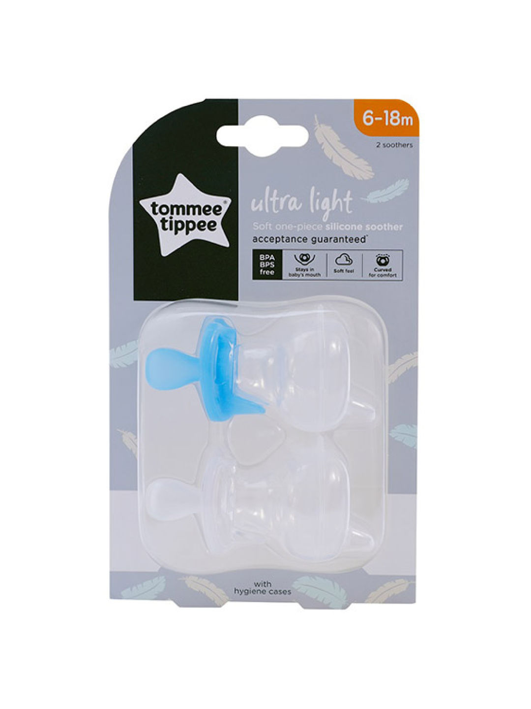 Tommee Tippee Soft-one Piece Silicone Soother 6-18m (Pack of 2)