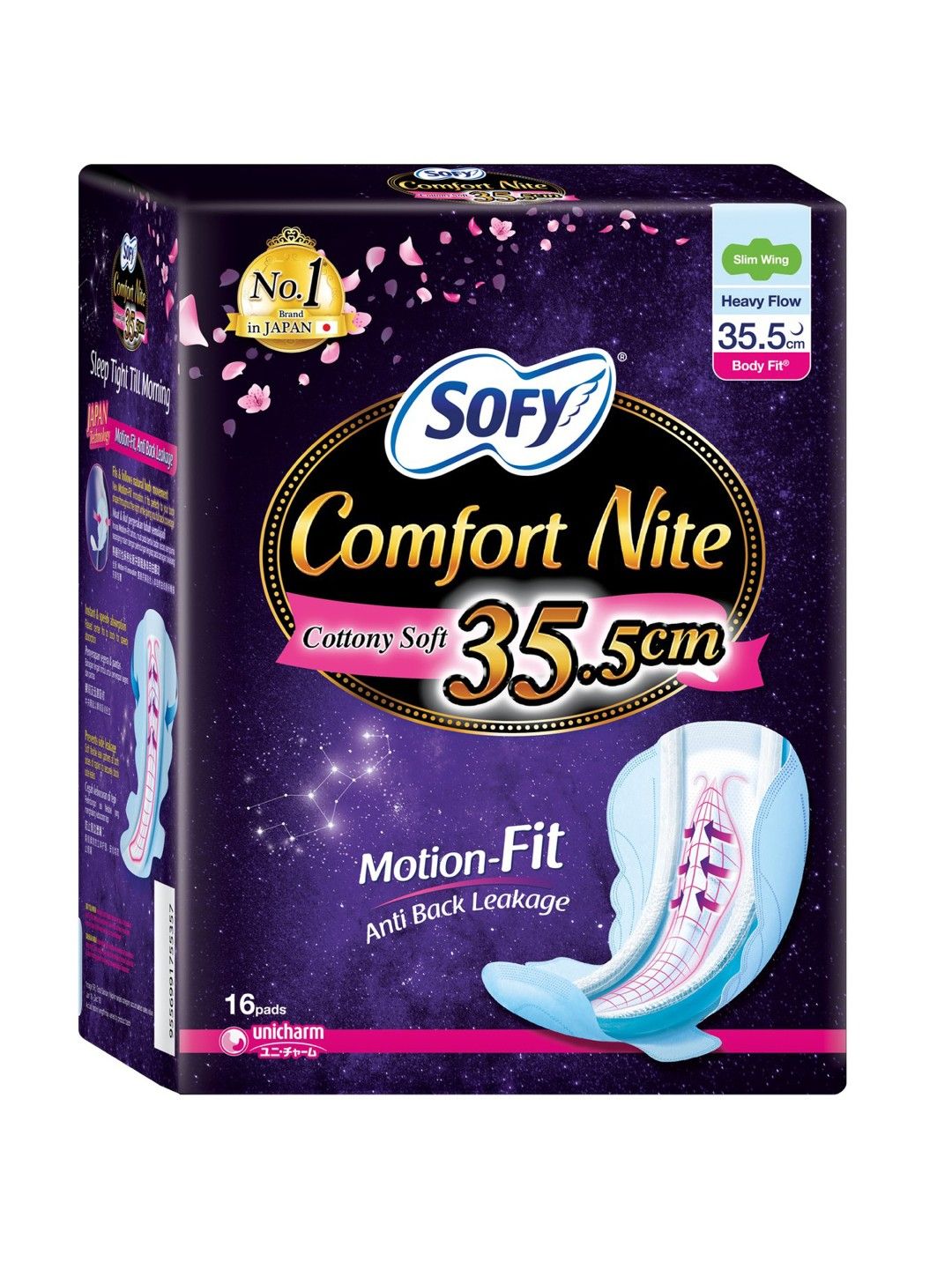 Sofy Body Fit Night Slim Wing 35.5 cm (16pcs) (No Color- Image 1)