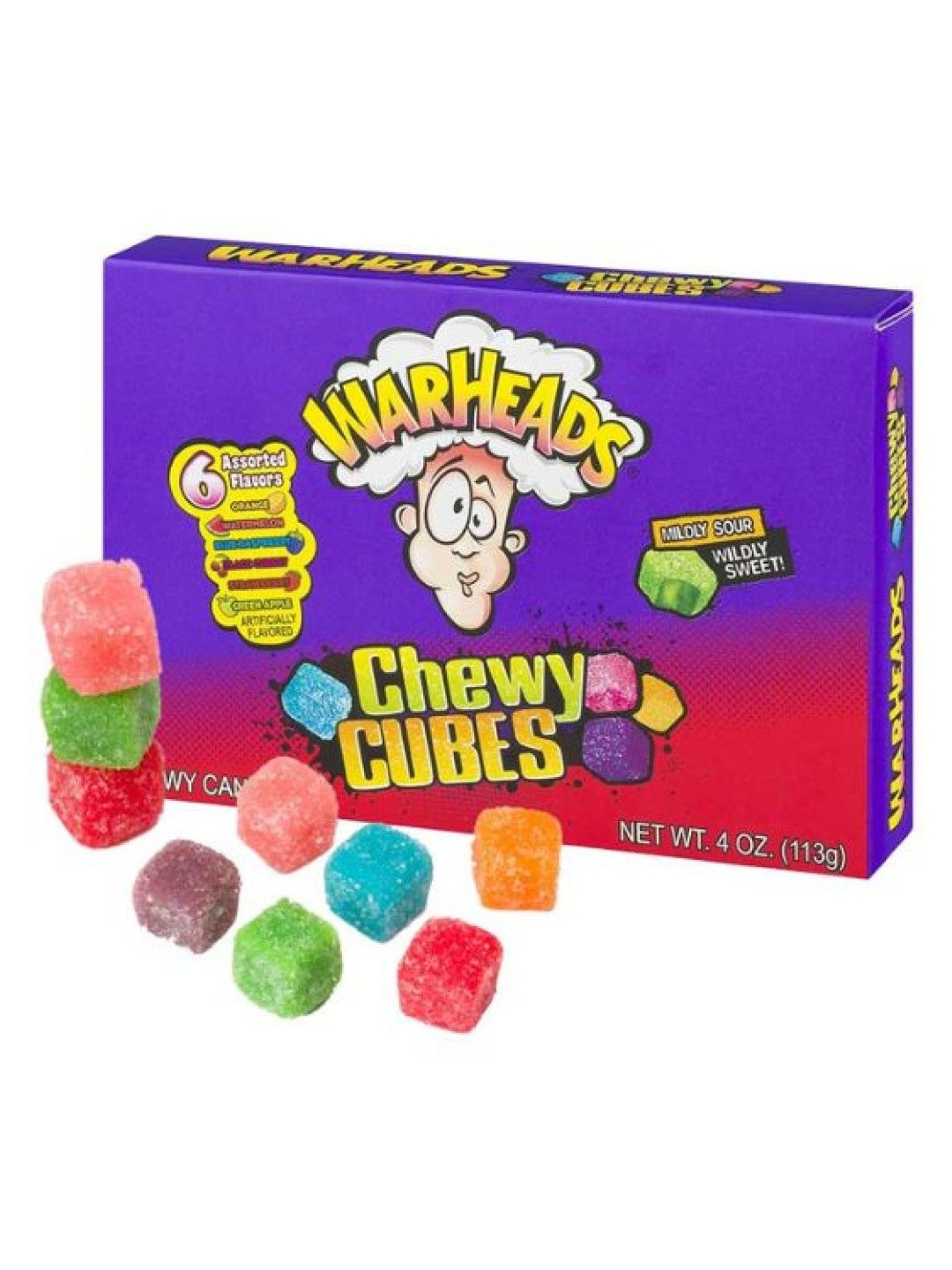 Warheads Sour Chewy Cubes Theater Box 4oz/113.3g (No Color- Image 1)