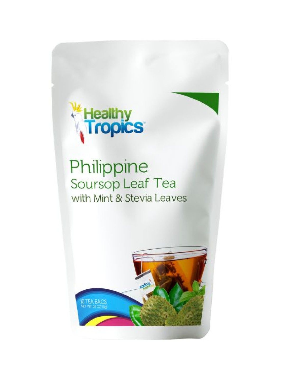 Healthy Tropics Philippine Soursop Leaf Tea with Mint and Stevia Flakes (1.5g)