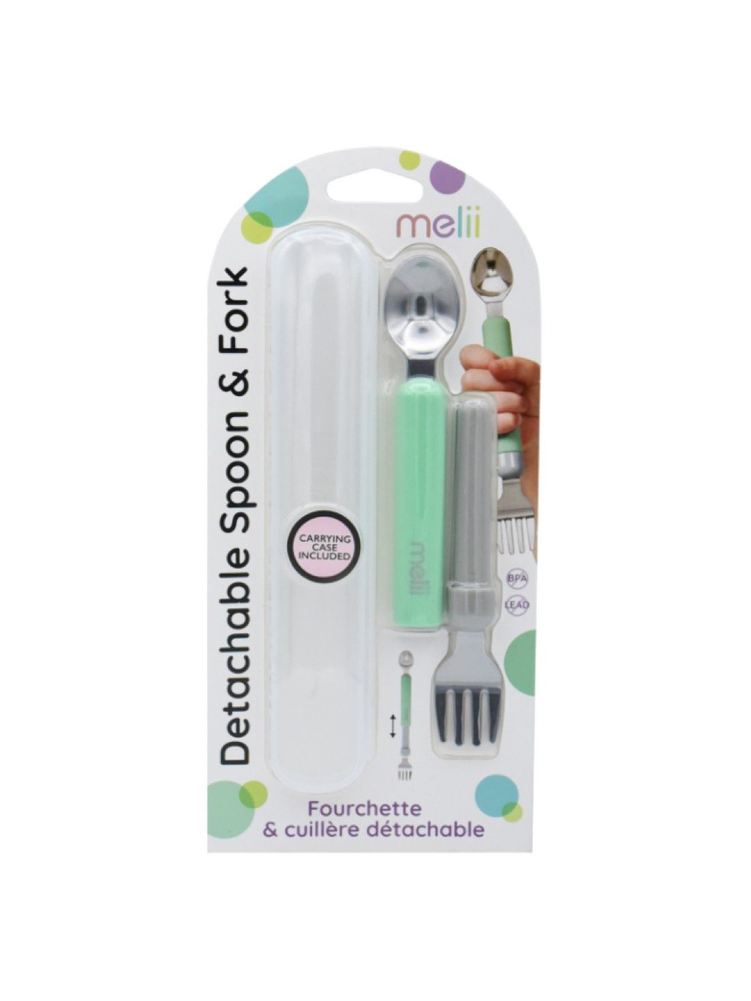 Melii Baby Spork On The Go - Mint & Grey (No Color- Image 2)