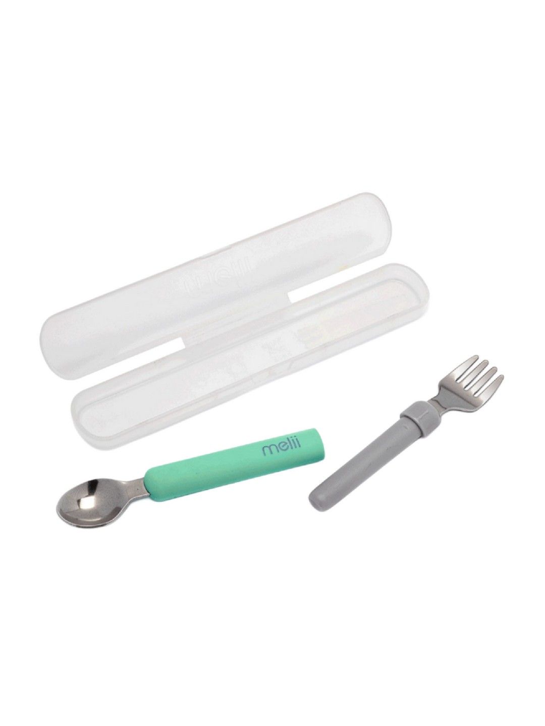 Melii Baby Spork On The Go - Mint & Grey (No Color- Image 1)