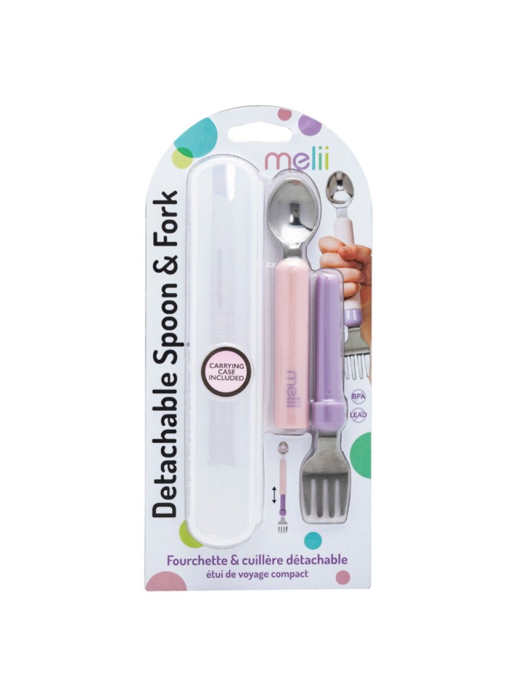 Melii Baby Spork On The Go - Pink & Purple (No Color- Image 2)