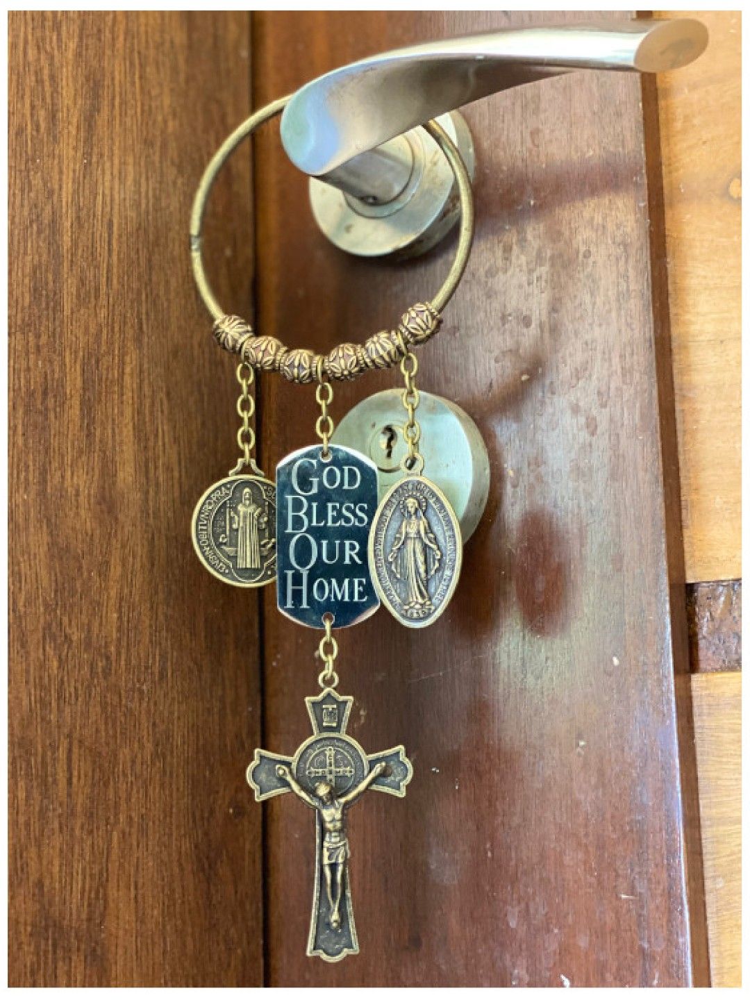 Laudate Mariam Personalized St. Benedict Doorhanger (Bronze- Image 2)