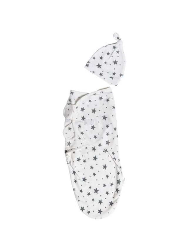 Swaddies PH Bundle Infant Velcro Swaddle Wrap and Knotted Hat