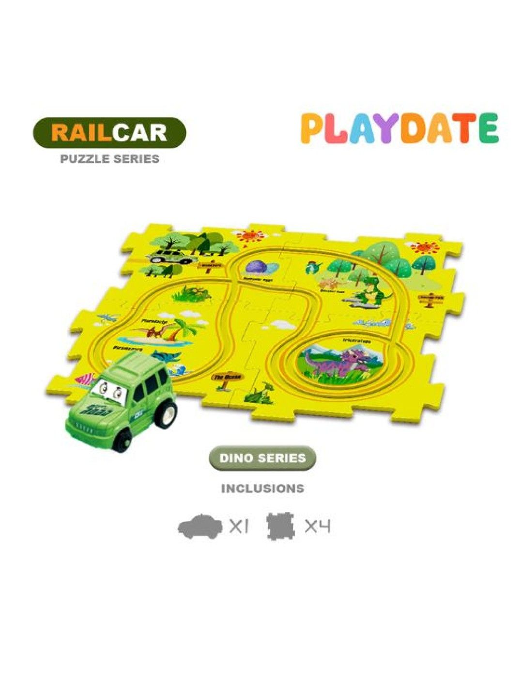 Playdate Rail Car Puzzle - Starter Set (Dino- Image 2)