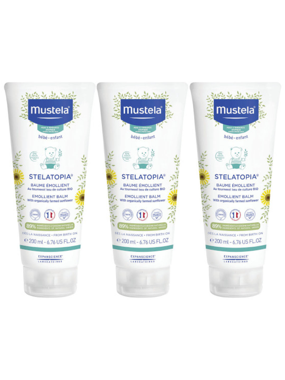 Mustela Stelatopia Emollient Balm 3-pack (200ml) (No Color- Image 1)