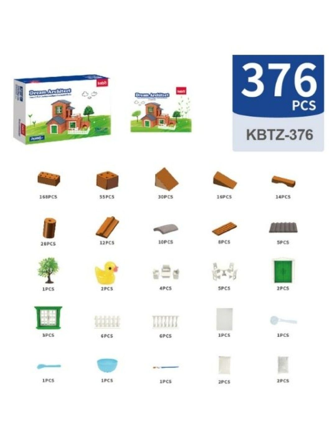 Kebo Sunny Villa Dream Architect Brick Layering (376pcs) (No Color- Image 2)