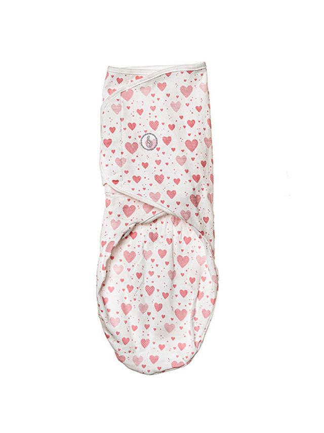 Swaddies PH Pink Hearts Velcro Swaddle Wrap edamama