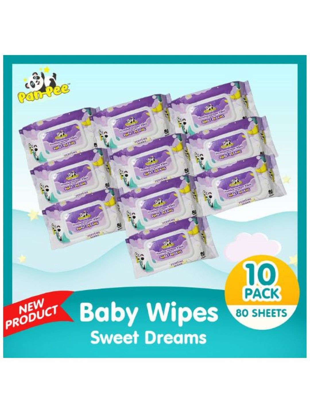 PanPee Premium Perfume Wipes - Sweet Dreams (80s) - 10 Pack (No Color- Image 2)