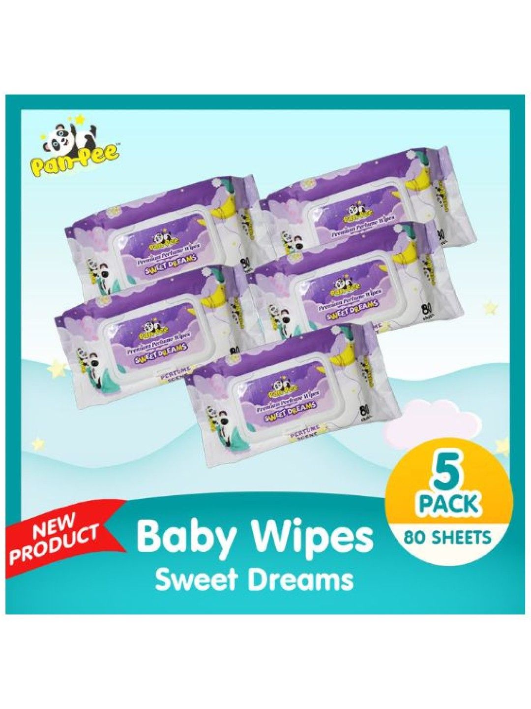 PanPee Premium Perfume Wipes - Sweet Dreams (80s) - 5 Pack (No Color- Image 2)