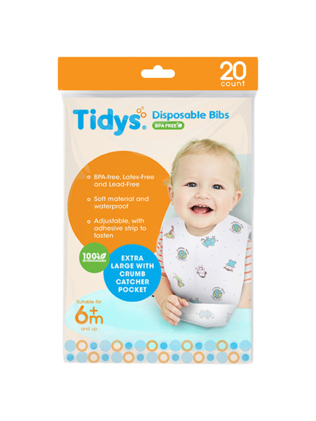 Tidys Disposable Bibs - Bundle of 20 (No Color- Image 2)