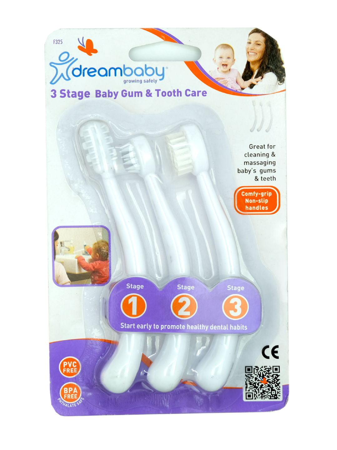 Dreambaby- Sanxiao Toothbrush Set Stage 3 (White- Image 1)