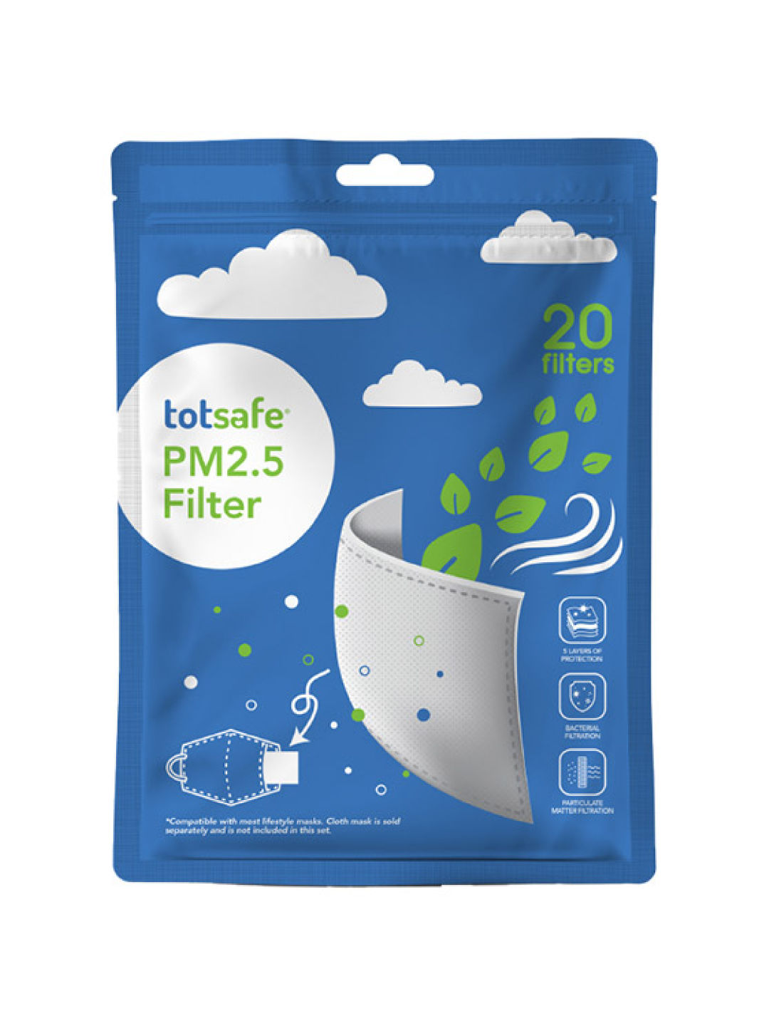 Totsafe Essential Lifestyle Mask Filters - Bundle of 20