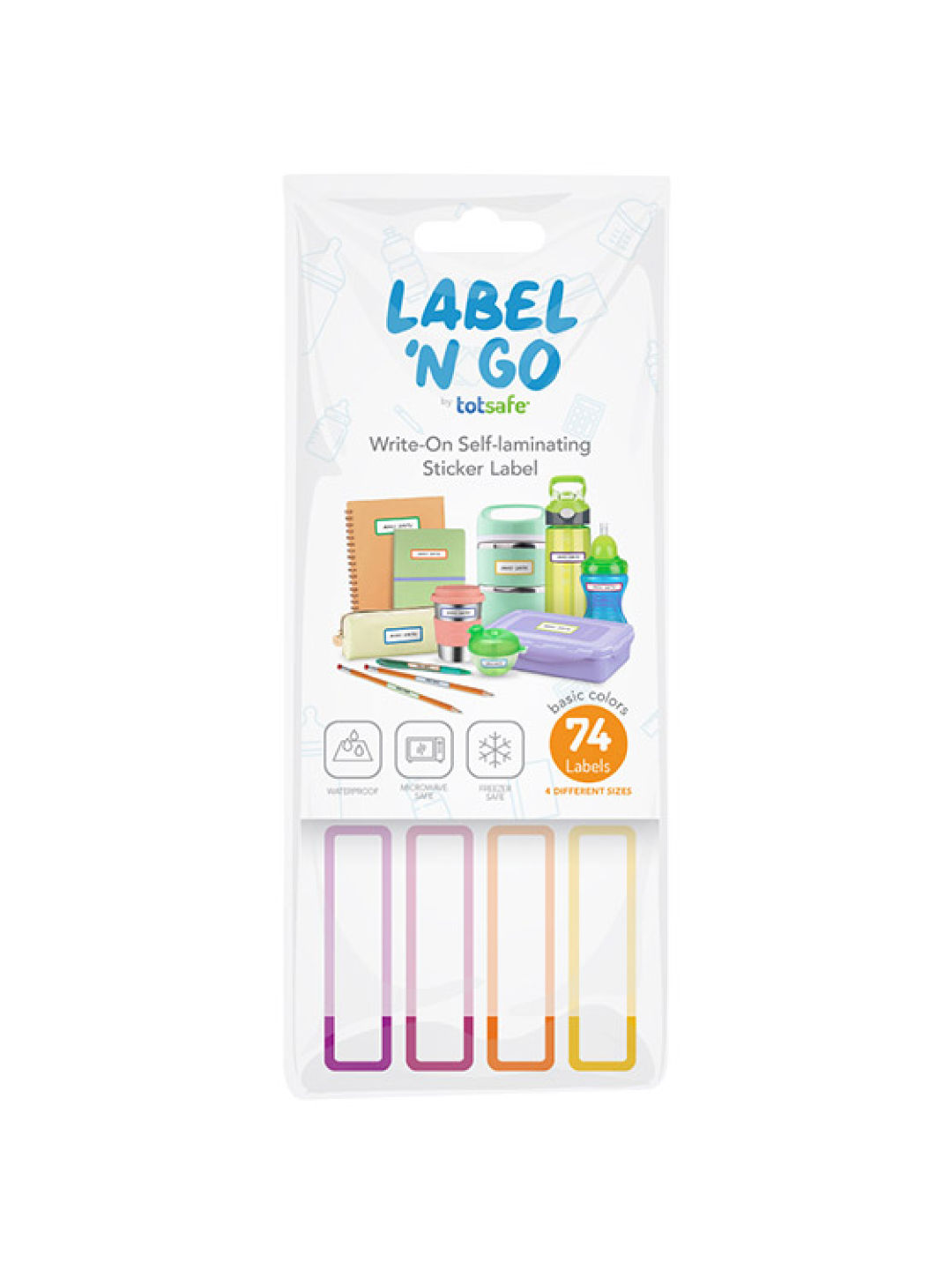 Totsafe Label N Go Write-On Self-Laminating Stickers (Plain/Basic) - Bundle of 74s (No Color- Image 2)