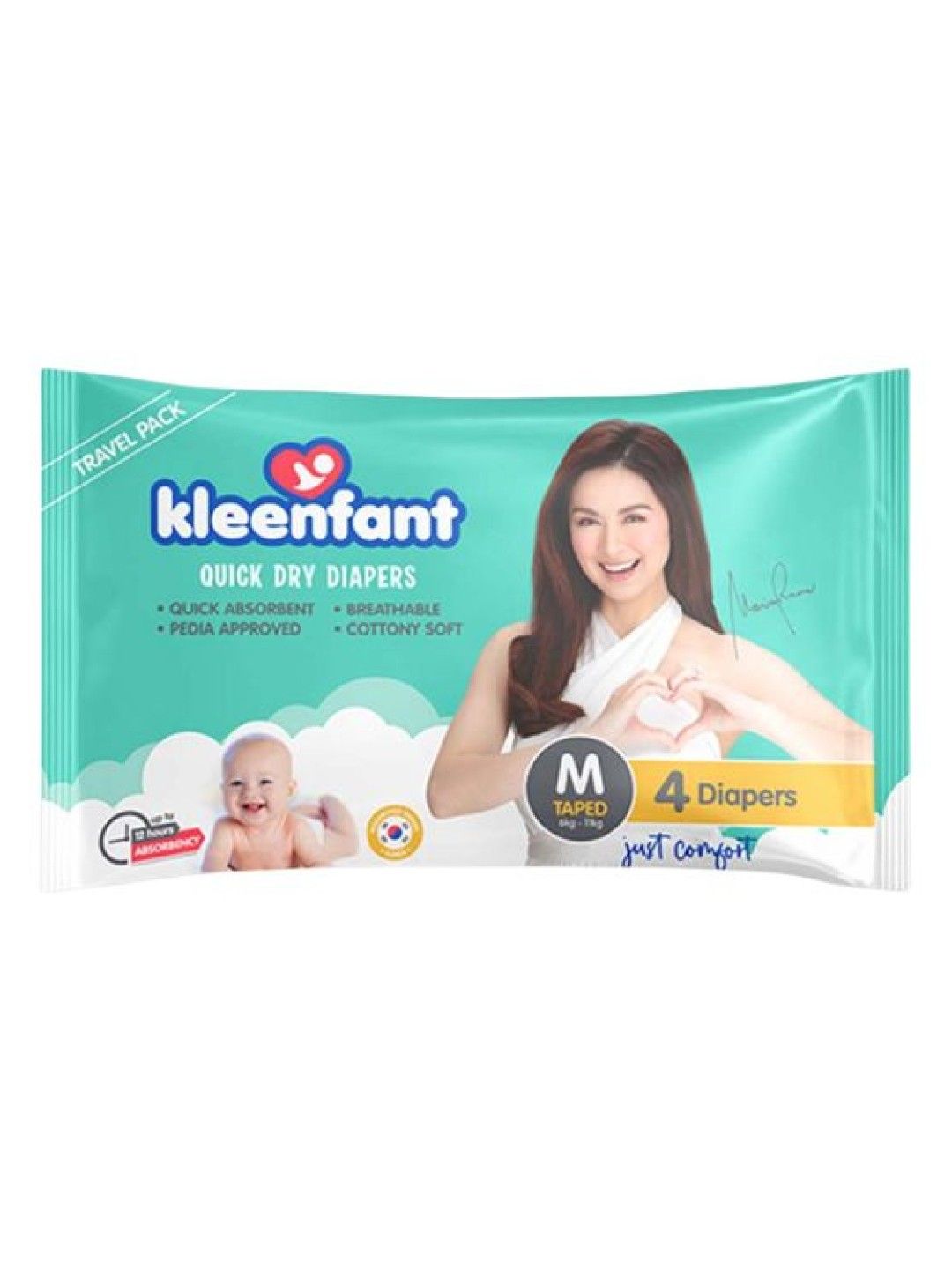 Kleenfant Diaper Taped Medium - Travel Pack (4 pcs) (No Color- Image 1)