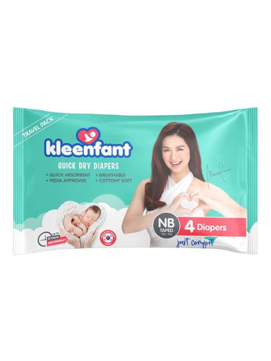 Kleenfant Diaper Taped Newborn - Travel Pack (4 pcs) (No Color- Image 1)
