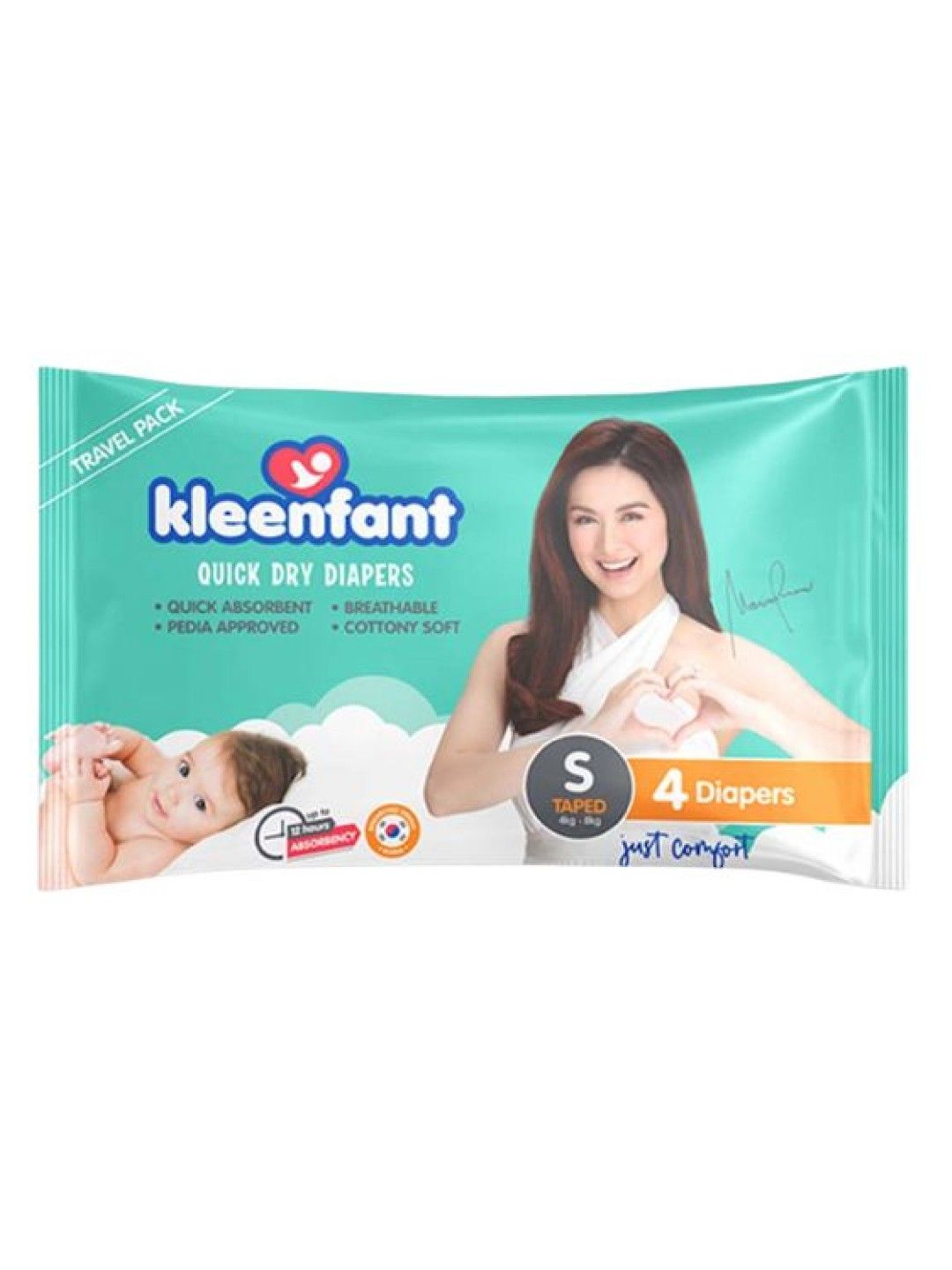 Kleenfant Diaper Taped Small - Travel Pack (4 pcs) (No Color- Image 1)