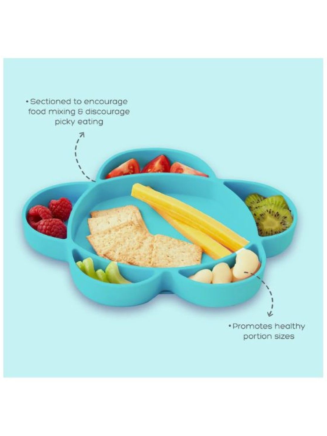 Grabease Silicone Suction Cloud Plate (Teal- Image 2)