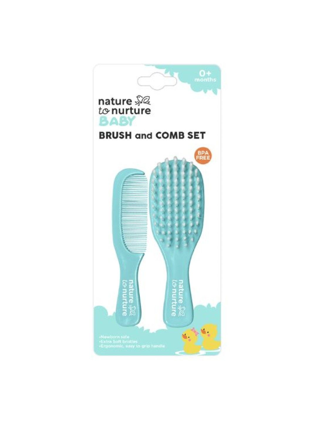 Nature to Nurture Baby Brush and Comb Set (Aqua- Image 2)