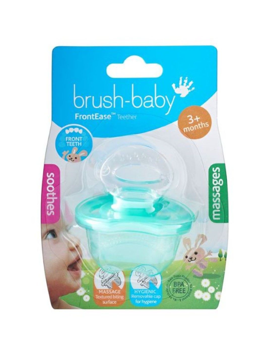 Brush-baby Front Ease Teether (Teal- Image 3)