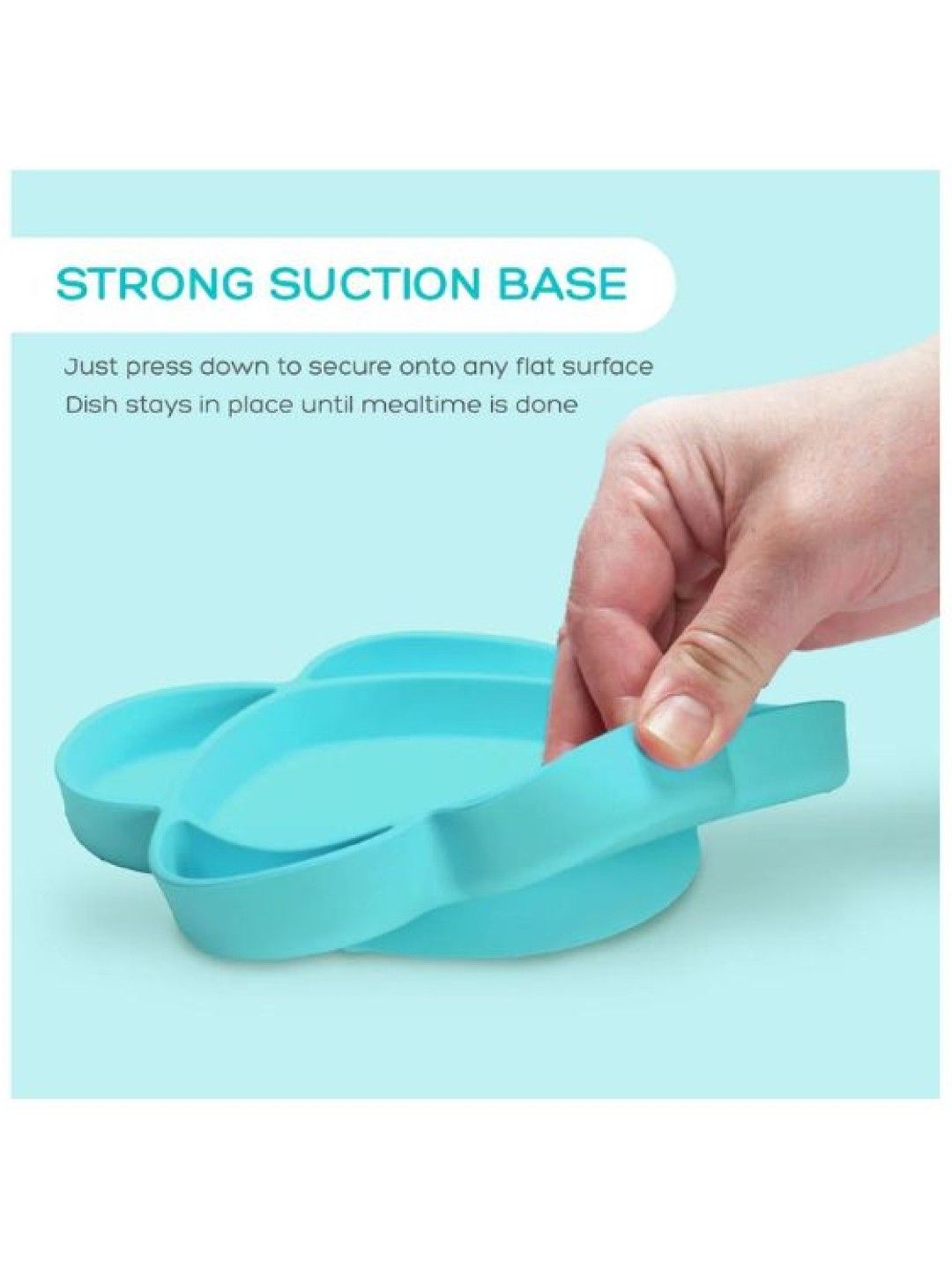 Grabease Silicone Suction Cloud Plate (Teal- Image 3)