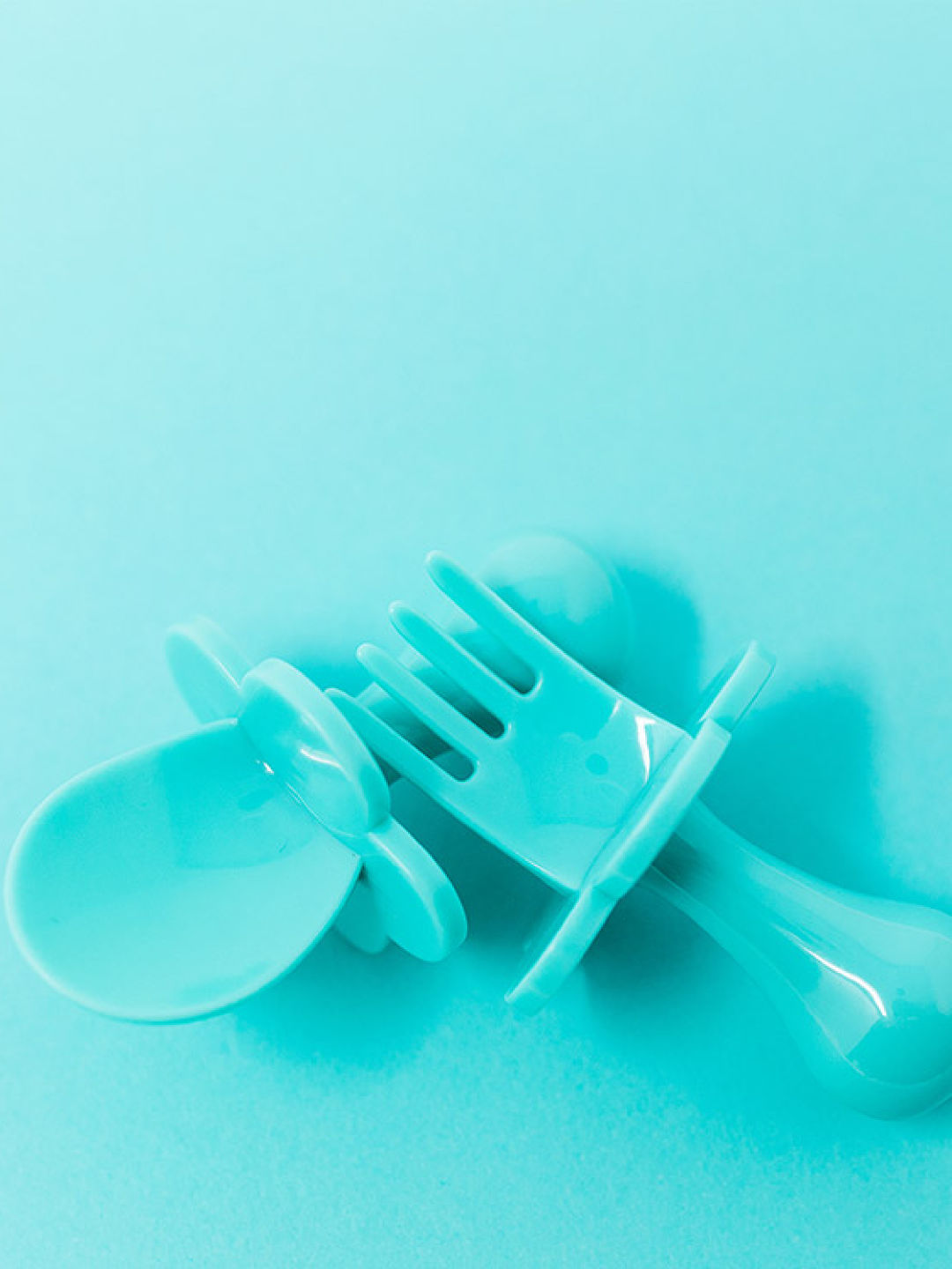 Grabease Self Feeding Spoon and Fork Set (Teal- Image 4)