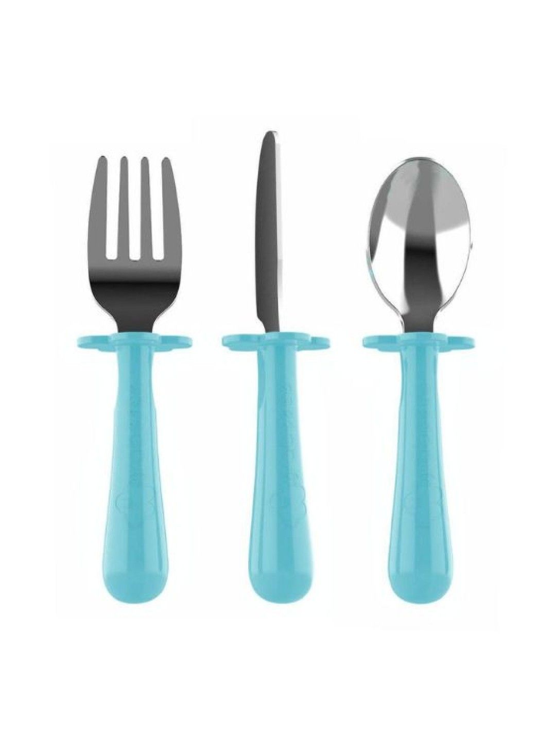 Grabease Stainless Steel Fork, Knife, & Spoon Set (Teal- Image 1)