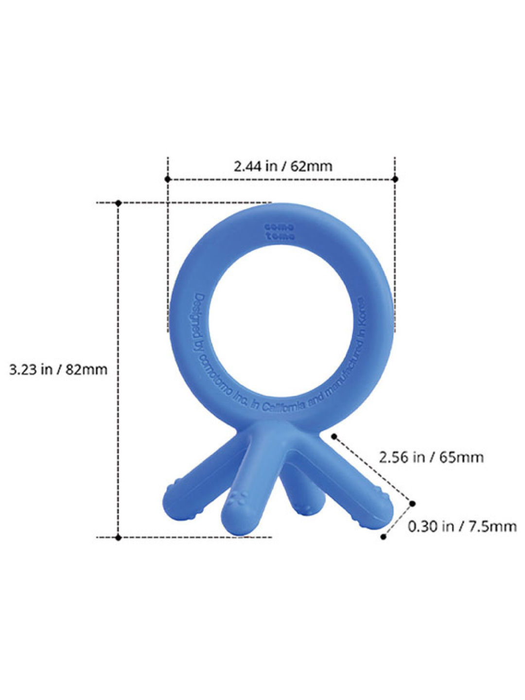 Comotomo Silicone Teether (Blue- Image 2)