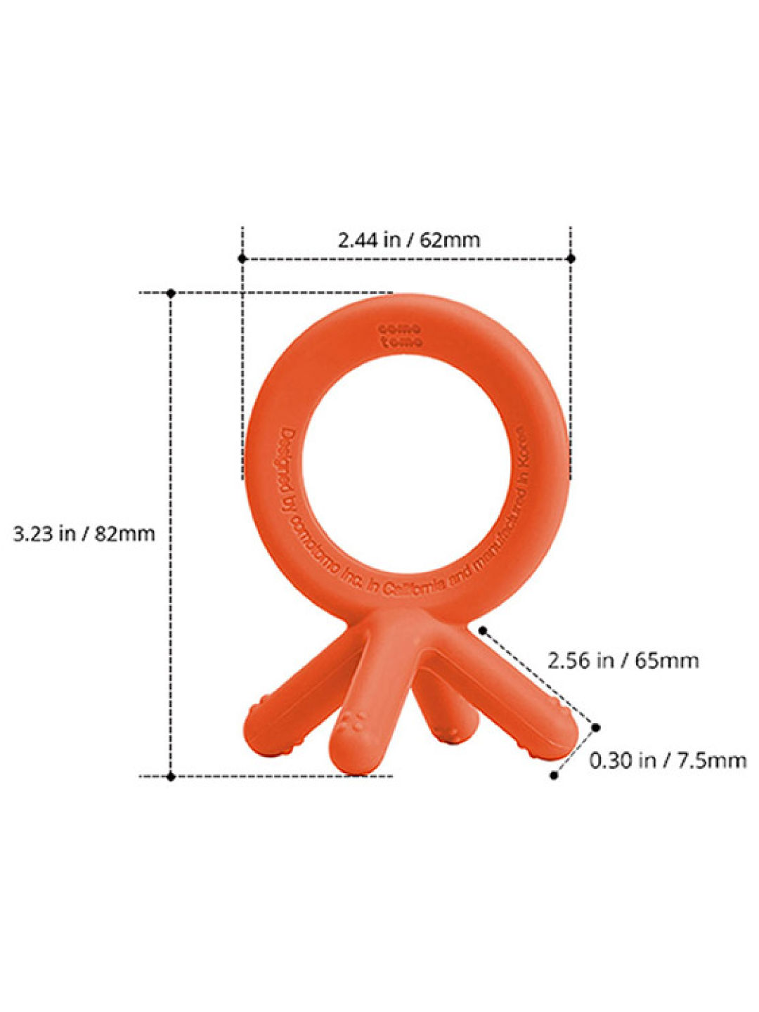 Comotomo Silicone Teether (Orange- Image 2)