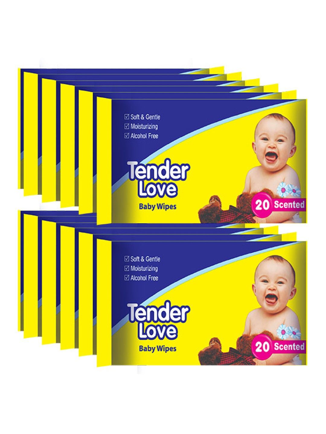 Tender Love Powder Scent Baby Wipes 20's (12-Pack) (No Color- Image 1)