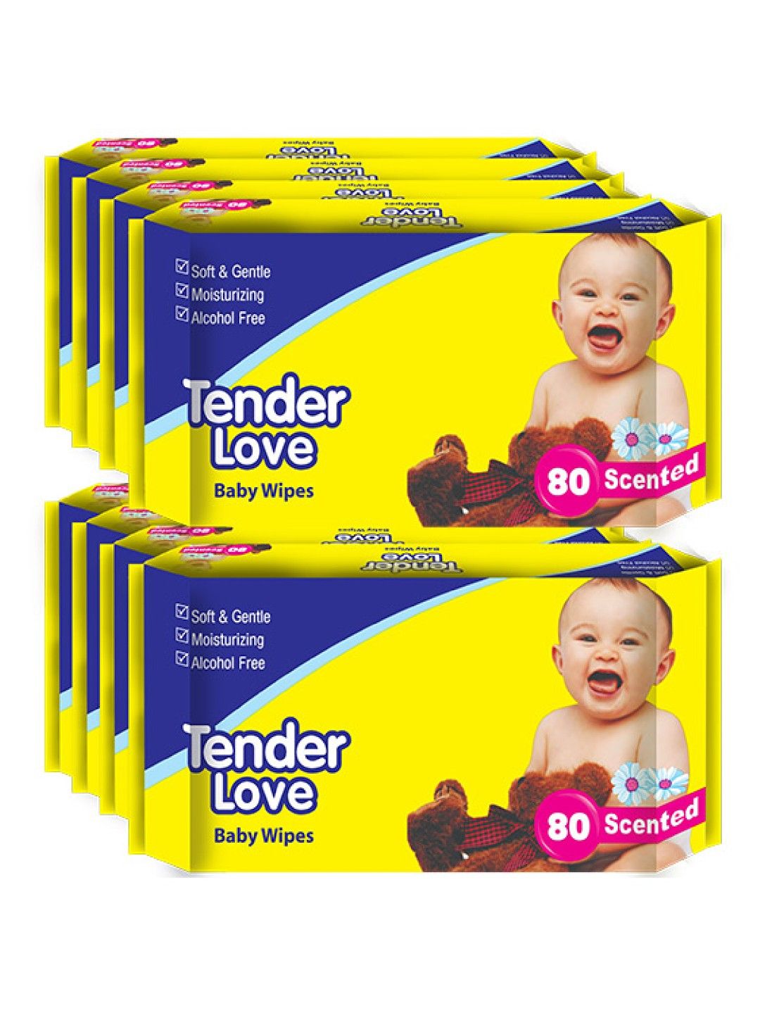 Tender Love Powder Scent Baby Wipes 80's (8-Pack) (No Color- Image 1)