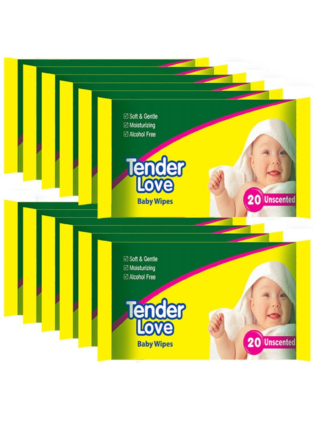 Tender Love Unscented Baby Wipes 20's (12-Pack) (No Color- Image 1)