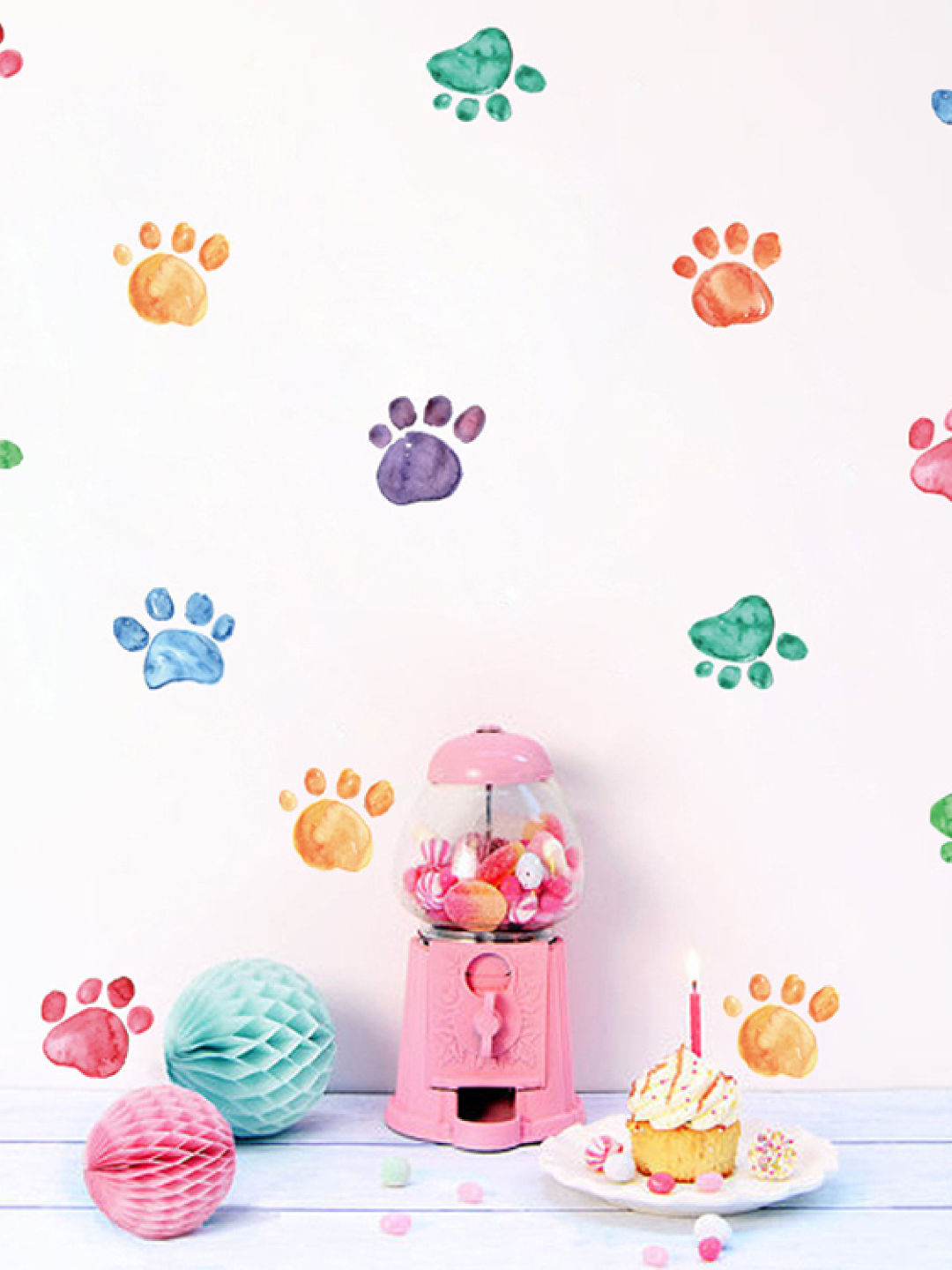 Baboo Basix The Prints and the Paw-per Peel and Stick DIY Wall Decals (No Color- Image 2)