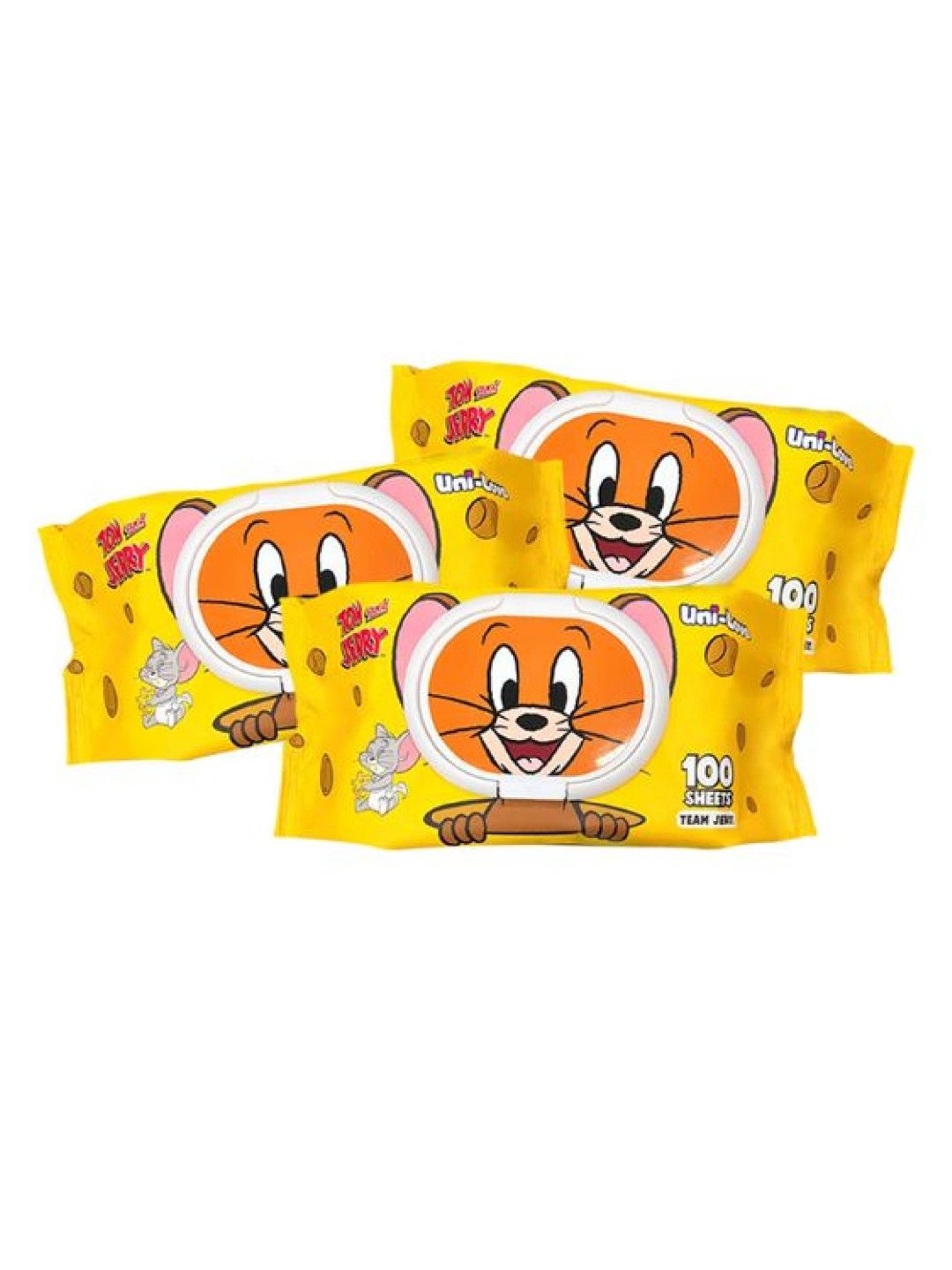 Uni-love Tom and Jerry Baby Wipes (Team Jerry) 100s (3-Pack) (No Color- Image 1)