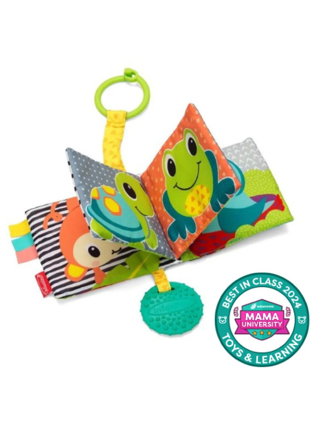 Infantino Link and Squeak Animal Crinkle Book (with BPA-Free Teether)