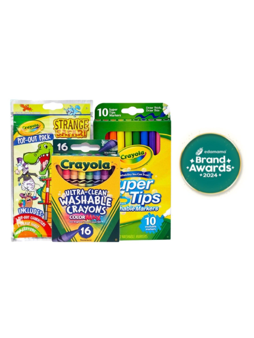 Crayola Washable Crayons (16 count) + Supertips (10 count) + Value Pack