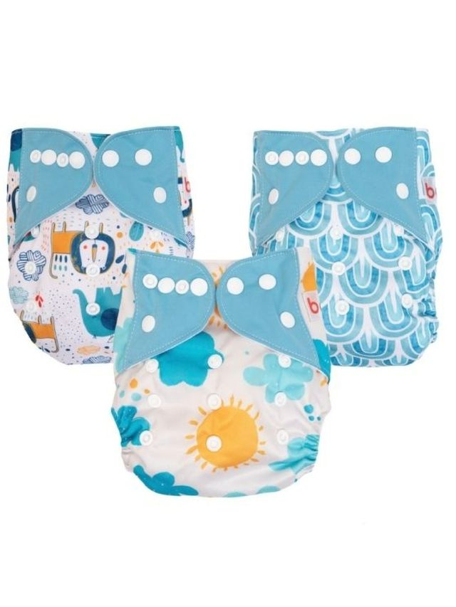 bean Snappies Tranquil Gaze Gear Cloth Diaper (Set of 3)