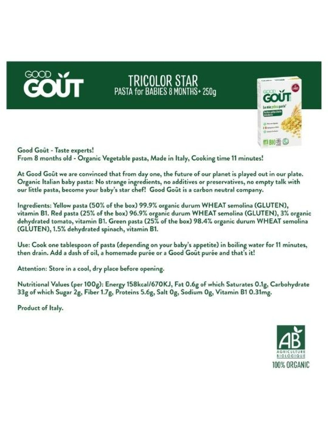 GoodGout Tricolor Star Pasta (250g) (No Color- Image 2)