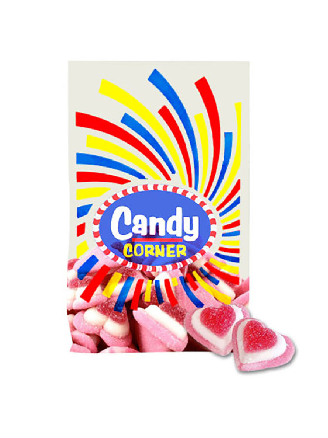 Fini Candy Corner Triple Layered Heart Gummy (300g)