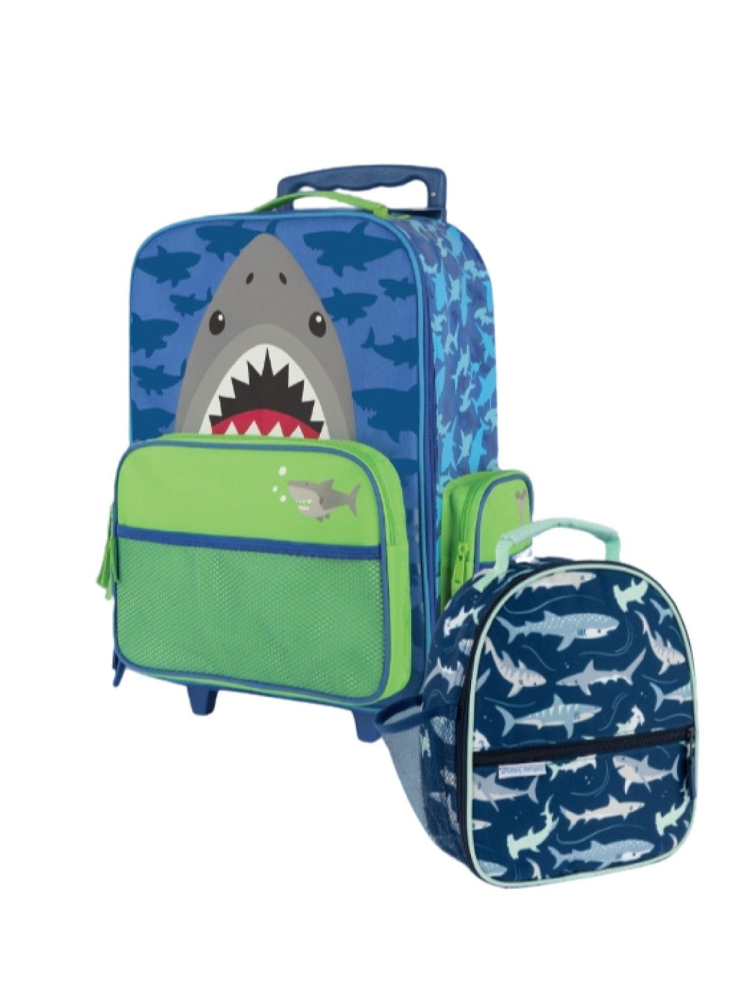 Stephen Joseph Trolley Bag with Lunch Bag for Kids Shark AOP 1 (No Color- Image 1)