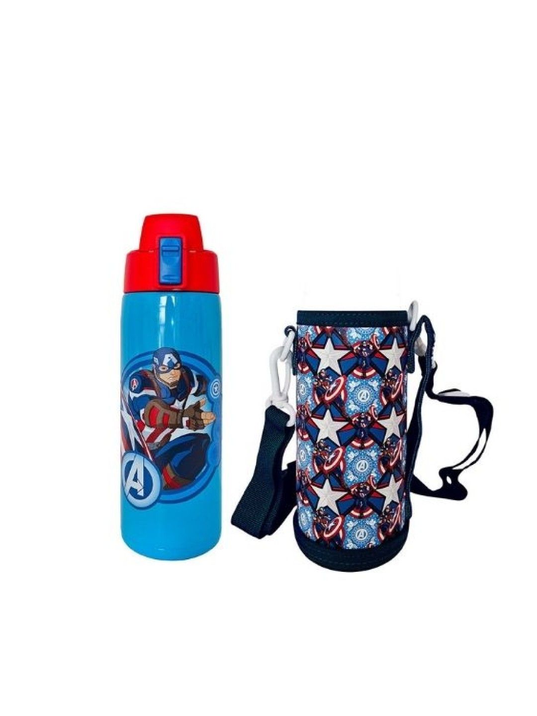 Zippies Lab Marvel Insulated Tumblers with Carrying Pouch (600ml) - Captain America (No Color- Image 2)