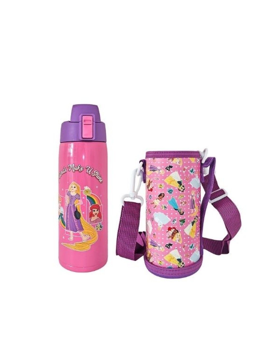 Zippies Lab Disney Insulated Tumblers with Carrying Pouch (600ml) - Princess Sticker Collage (No Color- Image 2)