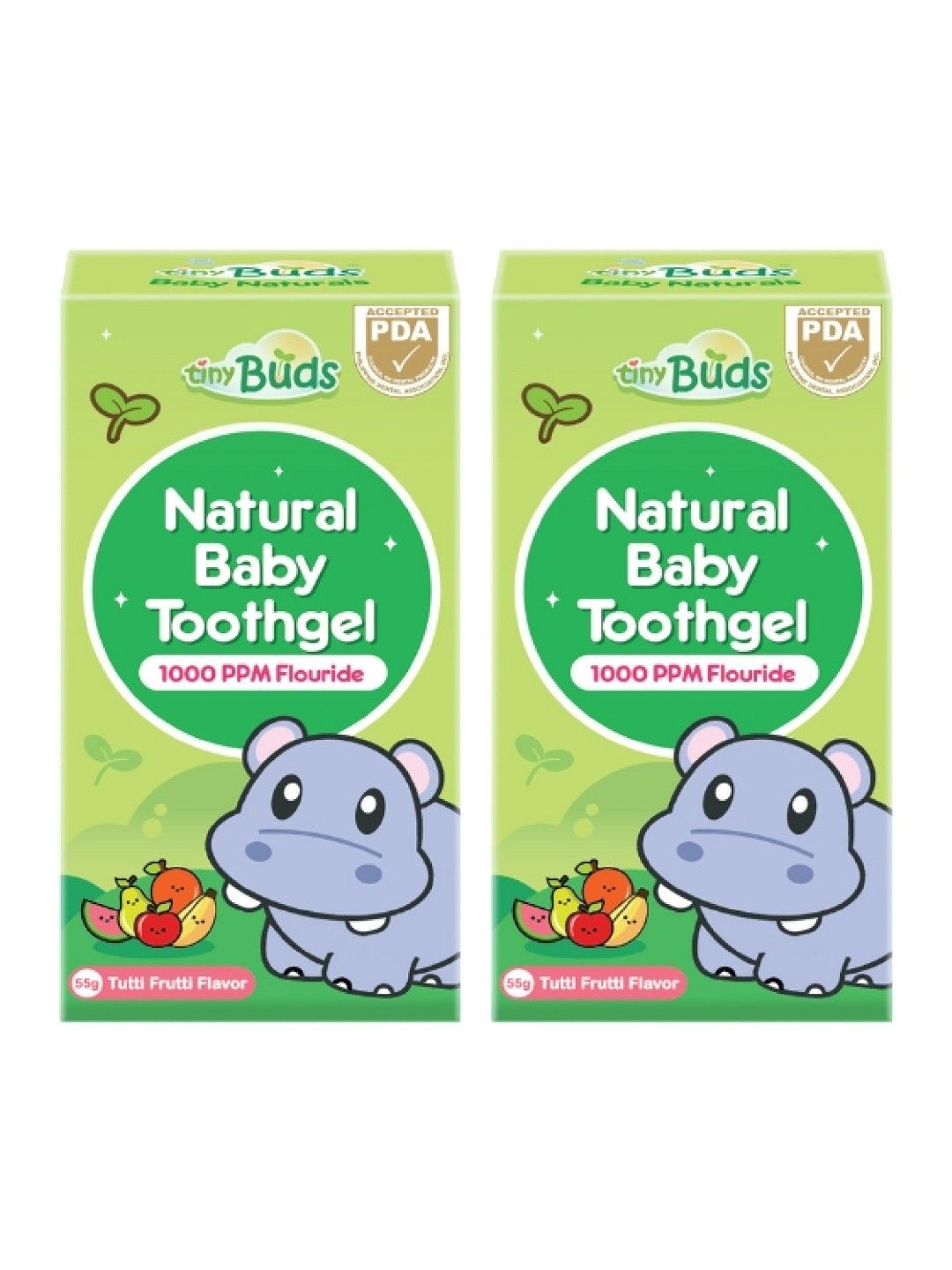 Tiny Buds Tutti Frutti Toddler Toothgel Stage 2 (55g) (Bundle of 2)
