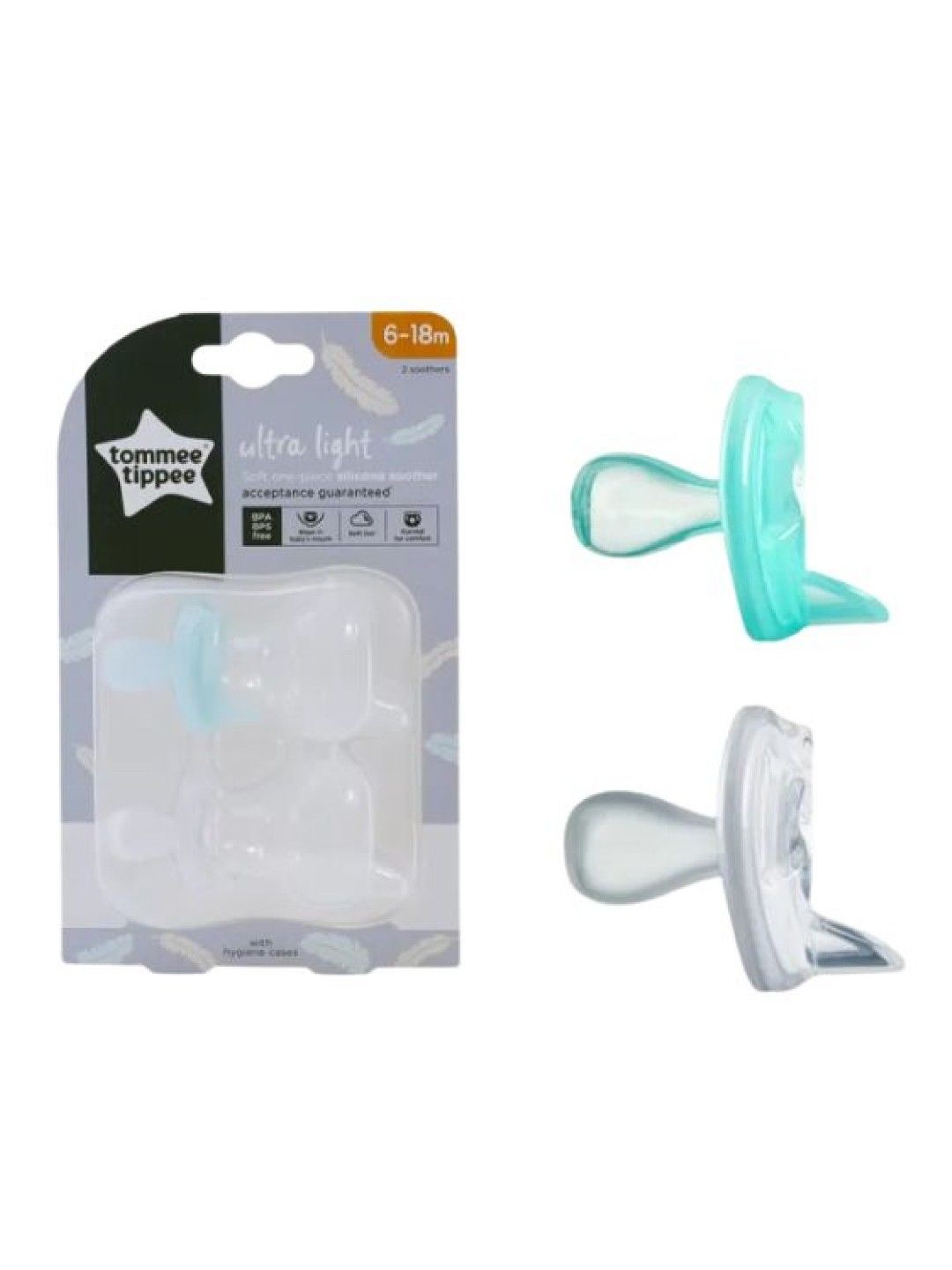 Tommee Tippee Ultralight Soft Silicone Soother 6-18m (2 pack)