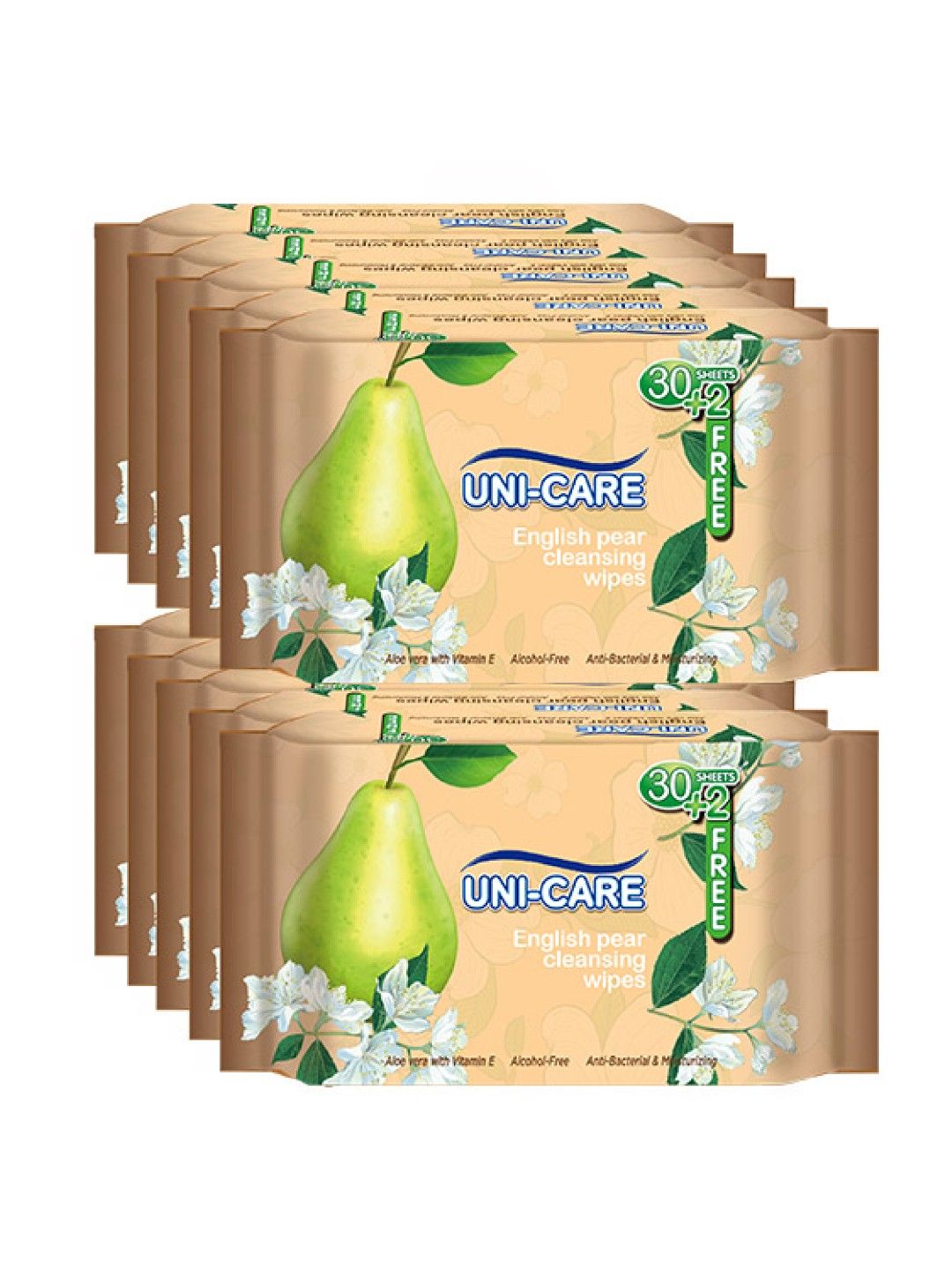 Uni-care English Pear Cleansing Wipes 32's (10-Pack) (No Color- Image 1)