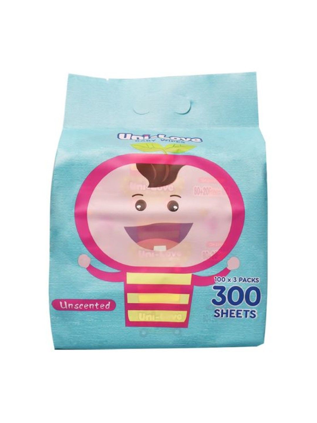 Uni-love Unscented Baby Wipes 100's (Pack of 3) (No Color- Image 1)